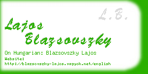 lajos blazsovszky business card